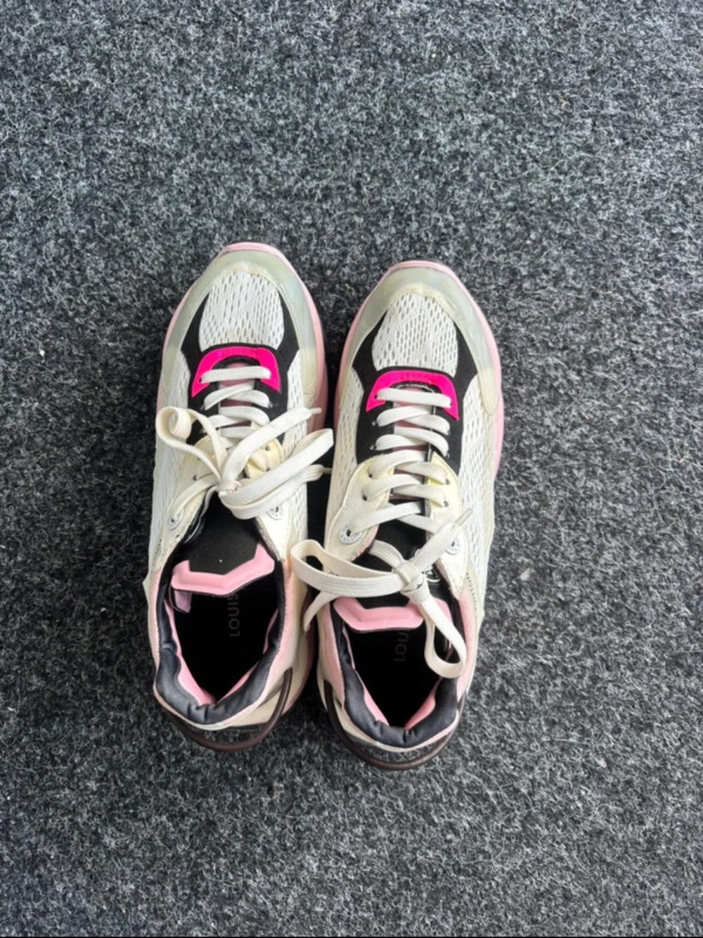 Women's Multi-Color Athletic Sneakers - Cream Pink Black